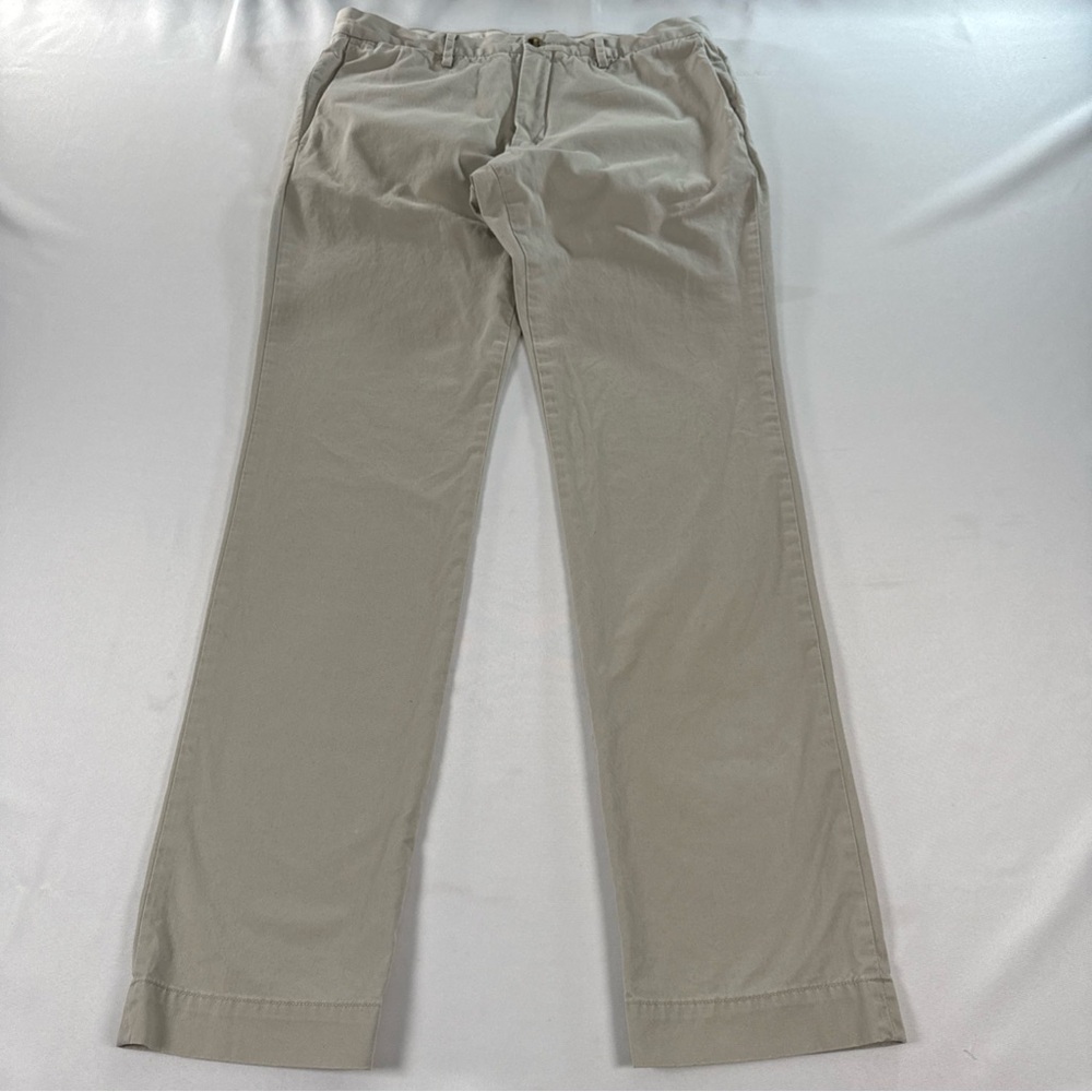 Polo Ralph Lauren The Polo Chino Pants Fits Mens 34x33 Beige Cotton Stretch Slim